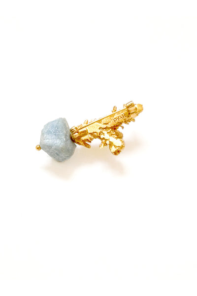 CORAL AQUAMARINE BROOCH