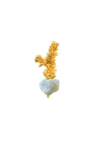 CORAL AQUAMARINE BROOCH