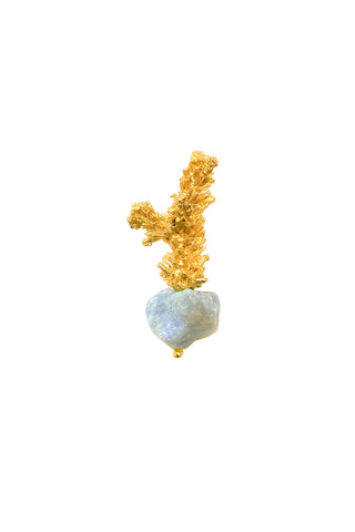CORAL AQUAMARINE BROOCH