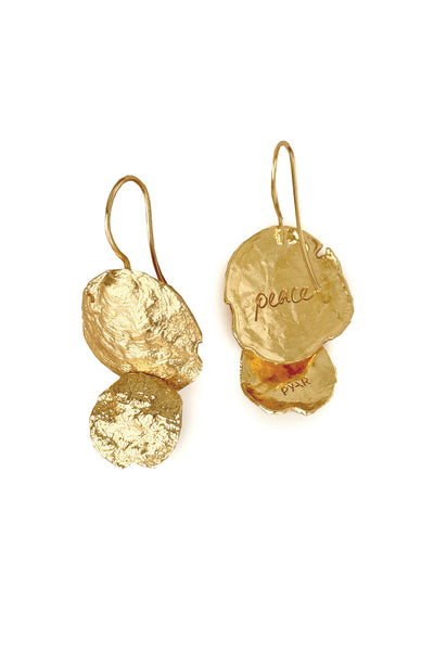 GOLD PEACE SHELL EARRINGS