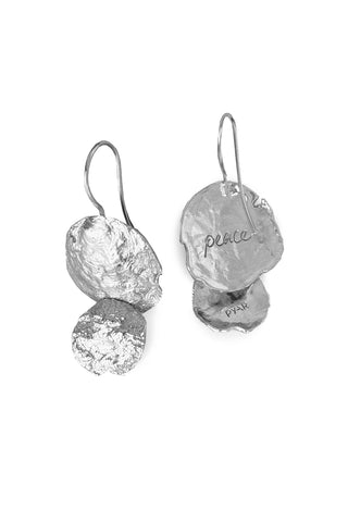 SILVER PEACE SHELL EARRINGS