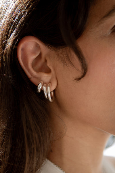 PYAR SILVER HOOP EARRINGS SMALL