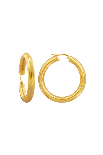 JUPITER GOLD HINGED HOOP EARRINGS