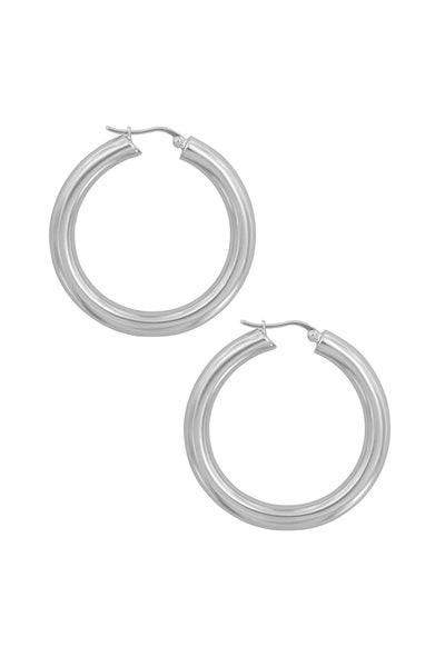 JUPITER SILVER HINGED HOOP EARRINGS