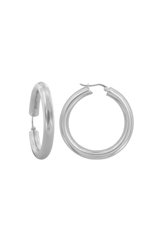 JUPITER SILVER HINGED HOOP EARRINGS