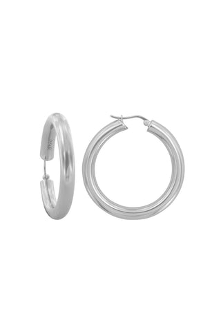 JUPITER SILVER HINGED HOOP EARRINGS