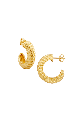 SATURN GOLD HOOP EARRINGS