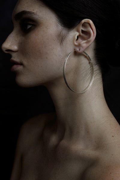 SILVER HOOP EARRINGS LARGE