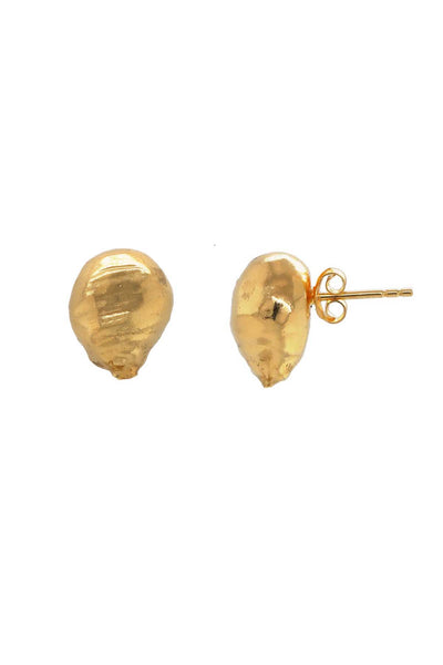 GOLD PEARL STUD EARRINGS