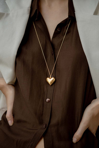 JUMBO HEART LONG NECKLACE