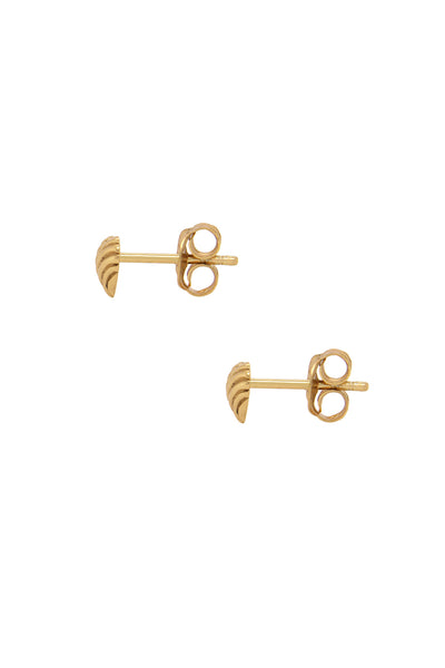 MINI GOLD WAVY HEART STUD EARRINGS