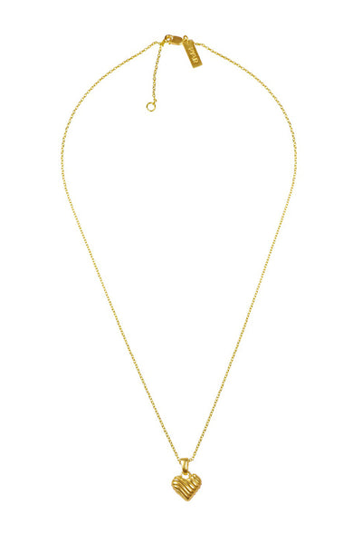 PETITE GOLD WAVY HEART NECKLACE