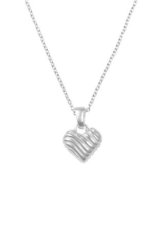 PETITE SILVER WAVY HEART NECKLACE