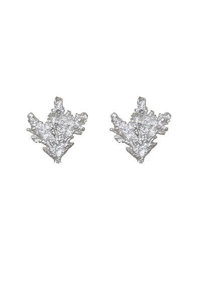 SILVER CORAL STUD EARRINGS