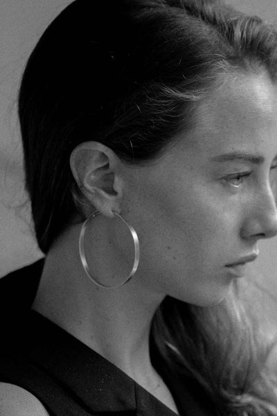 SILVER HOOP EARRINGS MEDIUM