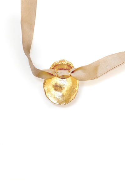 THE SEER GOLD SHELL SILK NECKLACE