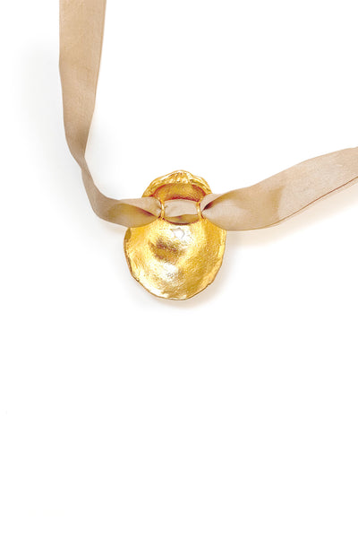 THE SEER GOLD SHELL SILK NECKLACE