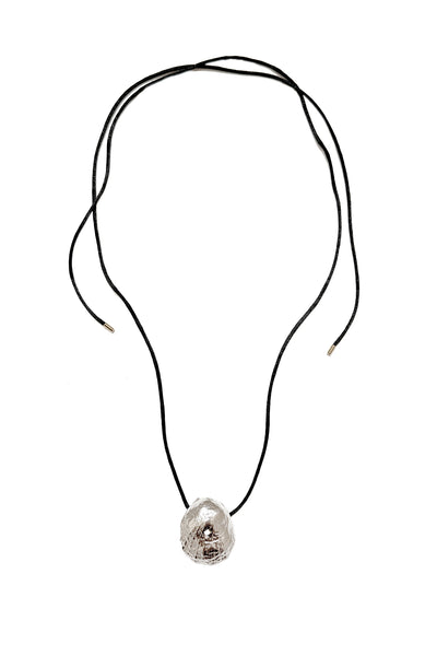 THE SEER SILVER SHELL CORD NECKLACE