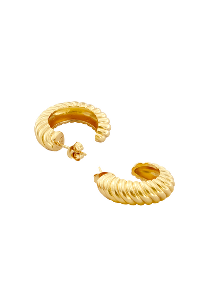 SATURN GOLD HOOP EARRINGS