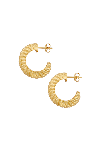 SATURN GOLD HOOP EARRINGS