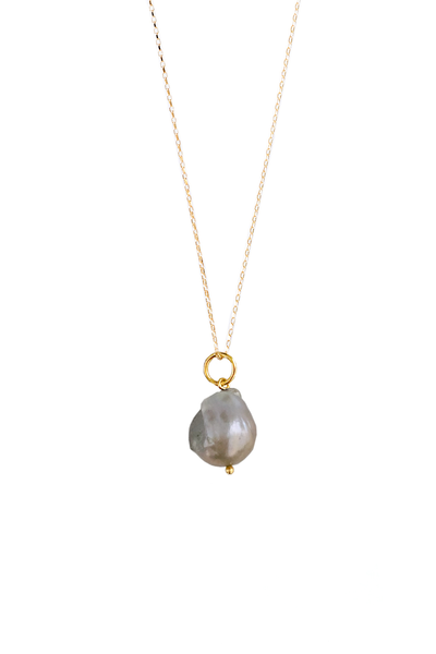 SILVER BAROQUE PEARL AMULET