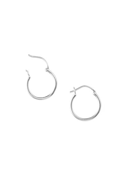 SILVER HINGED HOOP EARRINGS MINI