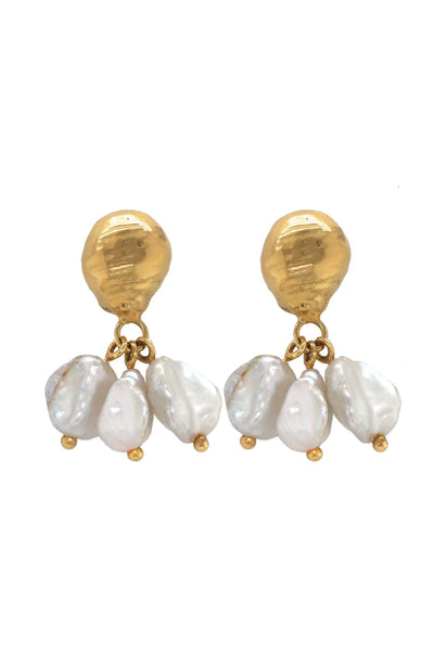 GOLD PEARL DROP EARRINGS