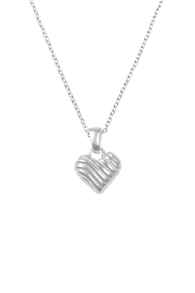 PETITE SILVER WAVY HEART NECKLACE