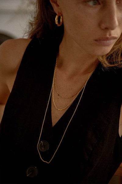 GOLD BALL CHAIN NECKLACE