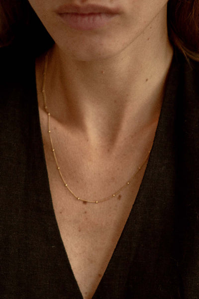 GOLD BALL CHAIN NECKLACE